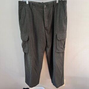 Vintage J.Crew Mens Wool-Blend Cargo Pants‎ Size 36x30 Olive Army Green